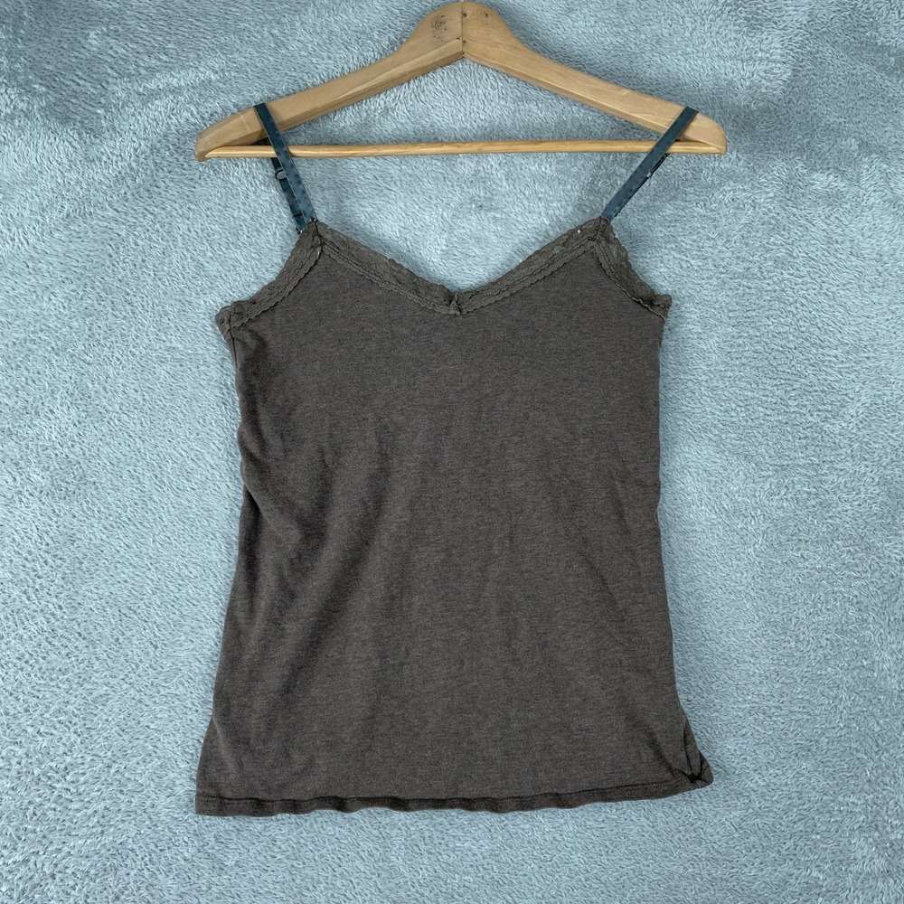 Aerie Camisole Womens Medium Brown Lace Shelf Bra Y2K Coquette Boho